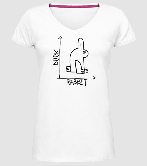 Rață vs Iepure model alb pe tricou