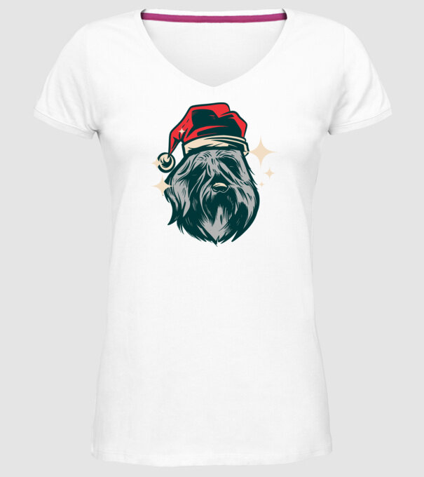 Câine de Crăciun model alb pe tricou