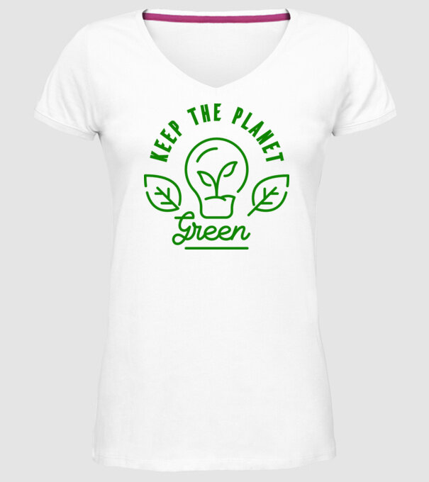 Keep The Planet Green - Ziua Pământului model alb pe tricou