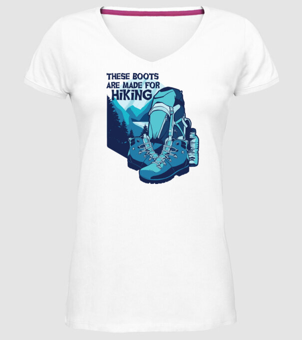 Bocanci de drumeție model alb pe tricou