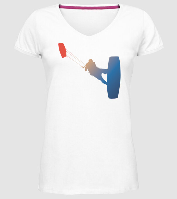 Kite Surfer model alb pe tricou