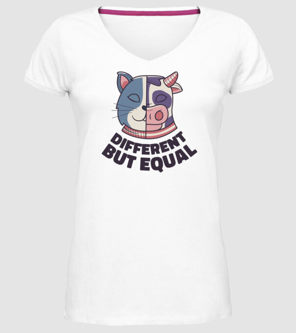 Diferit, dar egal model alb pe tricou