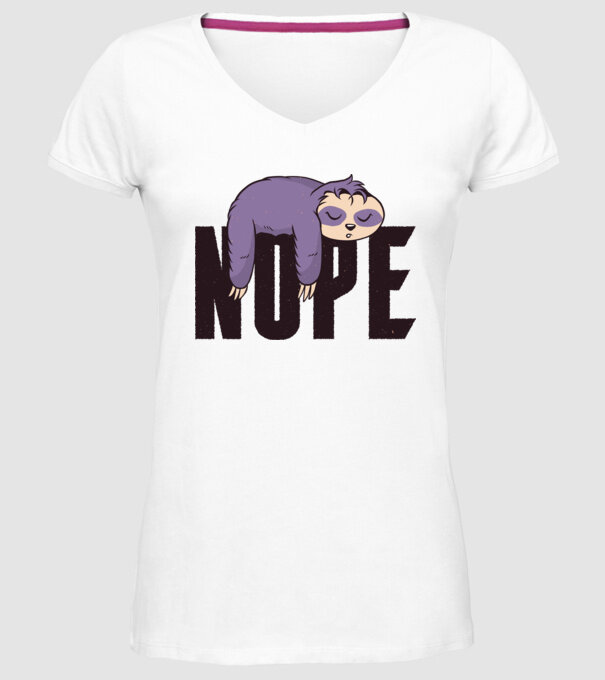 Leneș Nope model alb pe tricou