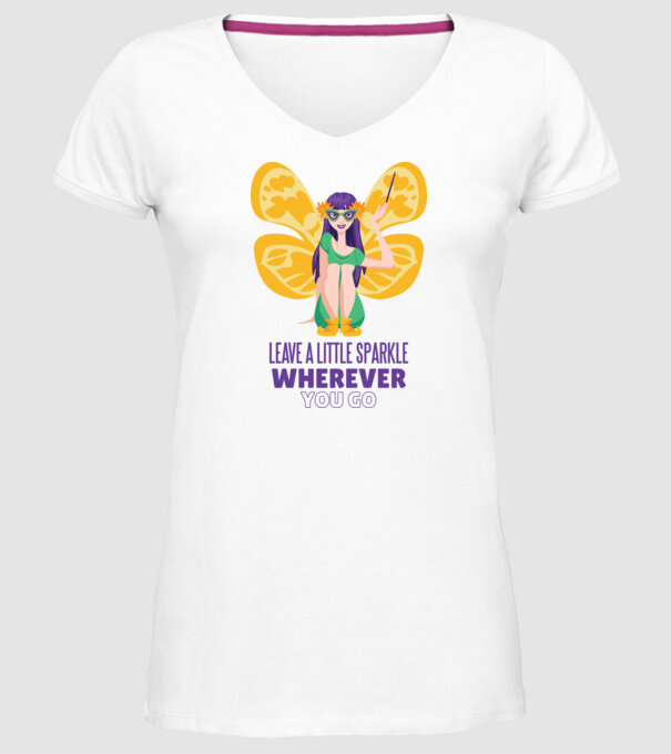 Leave a little sparkle wherever you go model alb pe tricou