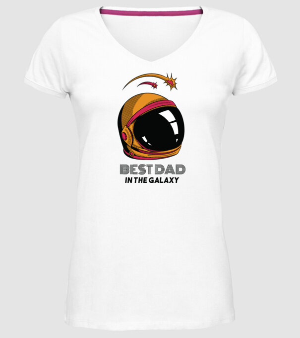 Cel mai bun tată din Galaxie model alb pe tricou