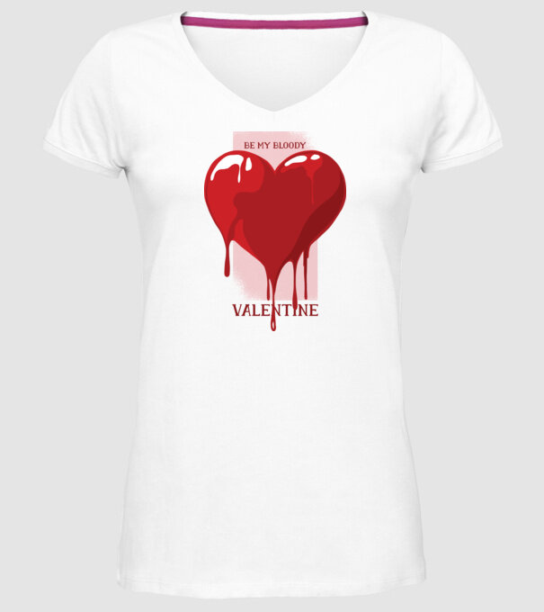 Fii dragostea mea - Be my bloody Valentine model alb pe tricou
