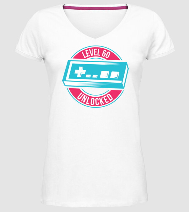 Level 60 Unlocked 60th Birthday model alb pe tricou