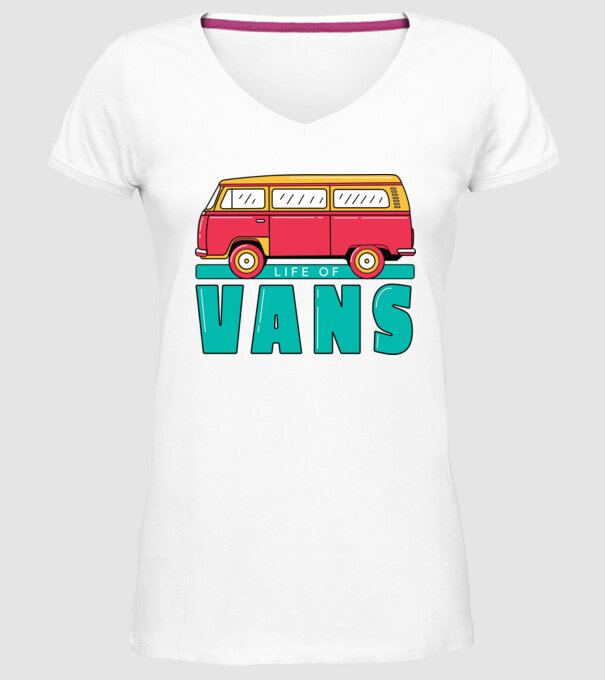 Life of Vans model alb pe tricou