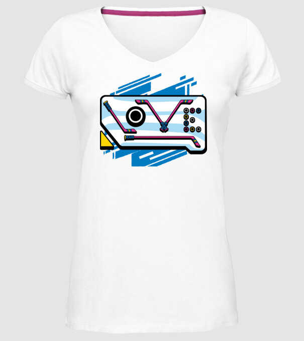 Love Hockey model alb pe tricou