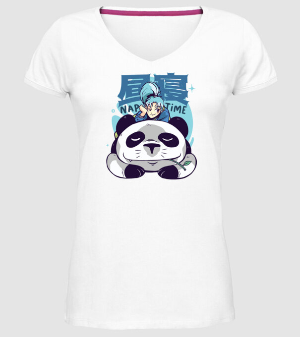 Anime Panda relaxare model alb pe tricou