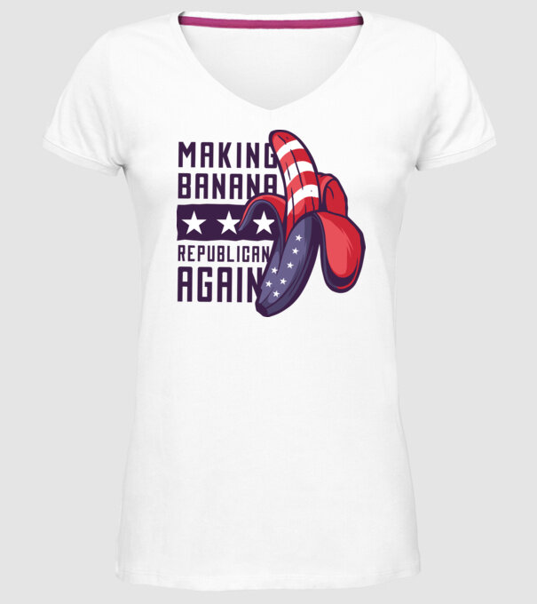Make Banana Republican Again model alb pe tricou
