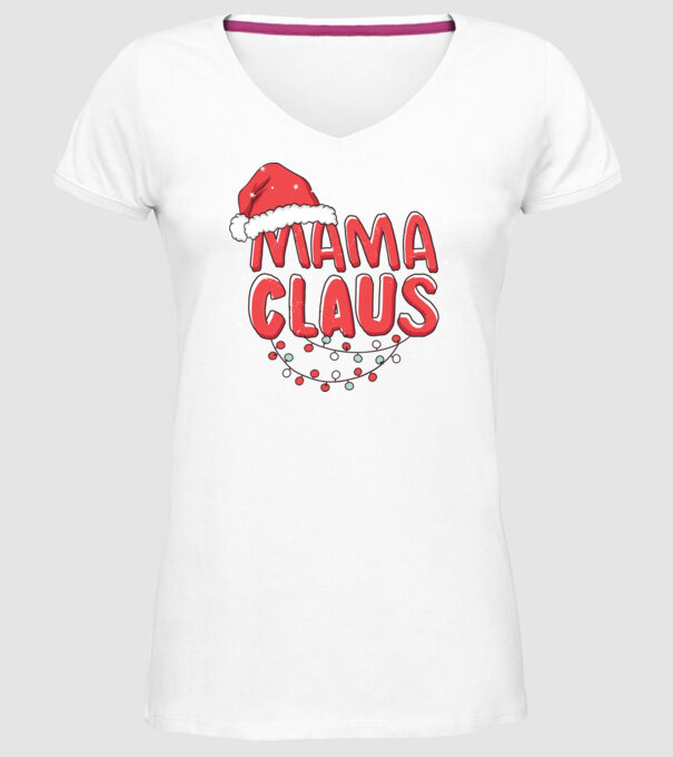 Mama Claus model alb pe tricou