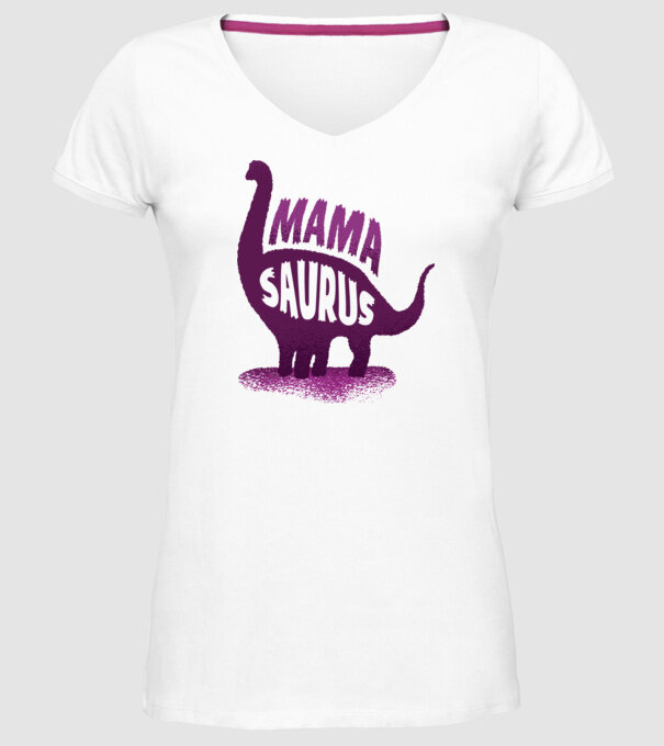 Mamasaurus model alb pe tricou