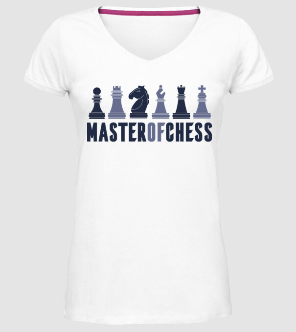 Master of Chess model alb pe tricou