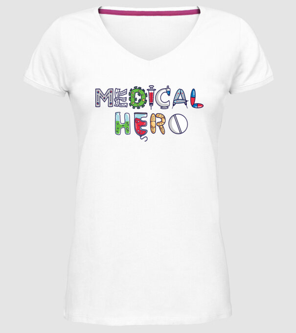 Medical Hero - Eroi de zi cu zi model alb pe tricou
