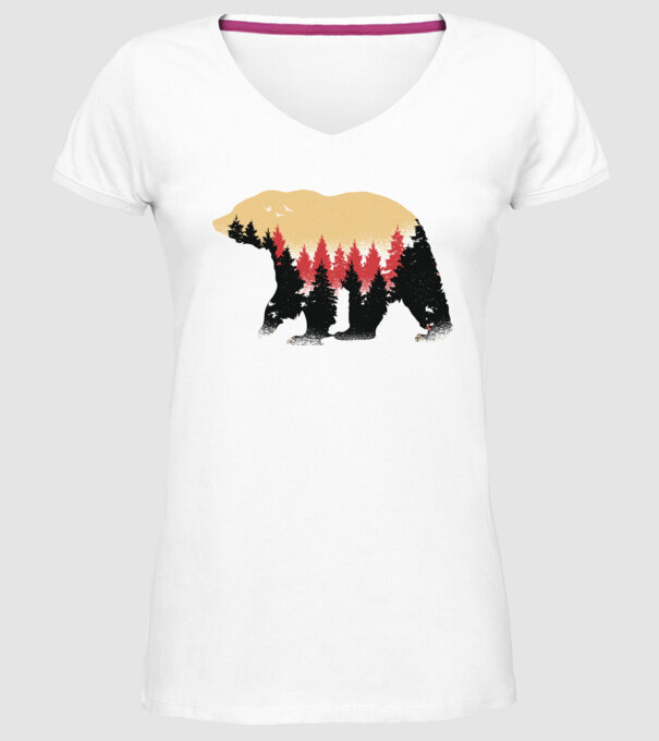 Urs Natură model alb pe tricou