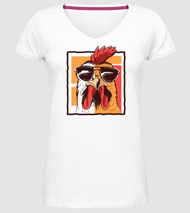 Pui cool model alb pe tricou