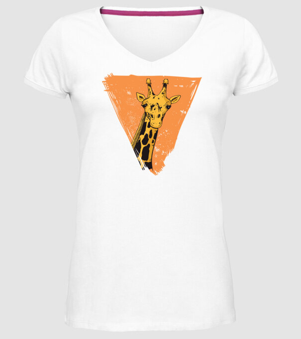 Girafă cool model alb pe tricou