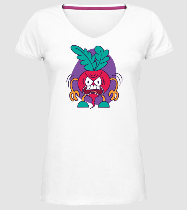 Ridichi supărat model alb pe tricou