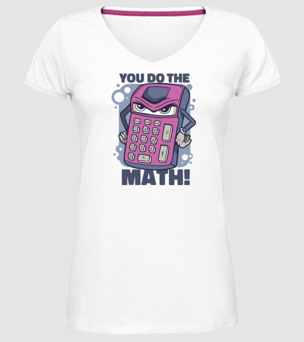 Calculator Furios model alb pe tricou