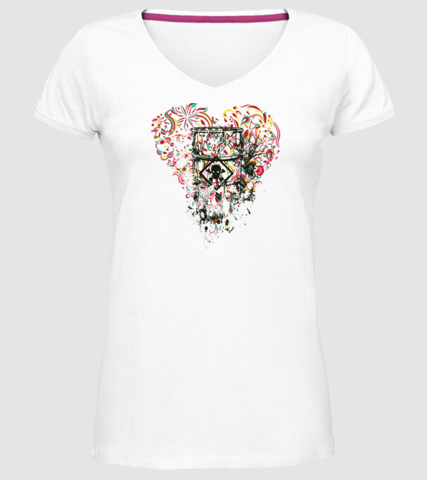Inimă otrăvită model alb pe tricou