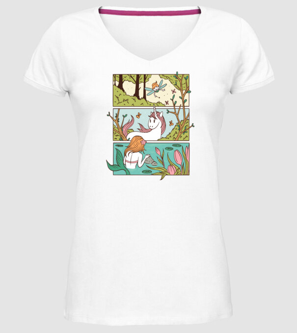 Lumea poveștilor model alb pe tricou