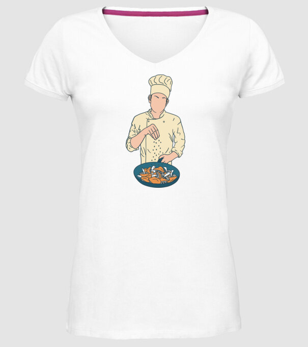 Maestru Bucătar model alb pe tricou