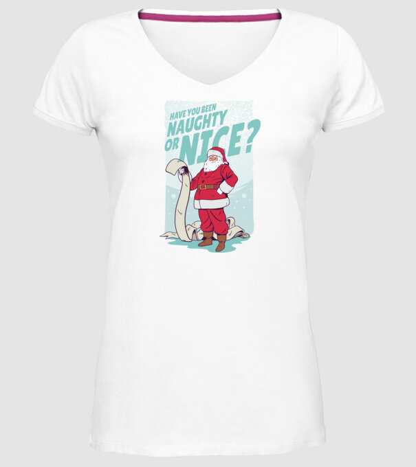 Lista de cadouri Moș Crăciun - tricou Crăciun model alb pe tricou