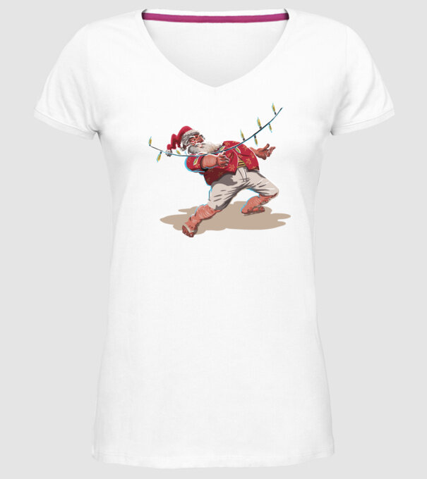 Limbo Moș Crăciun model alb pe tricou
