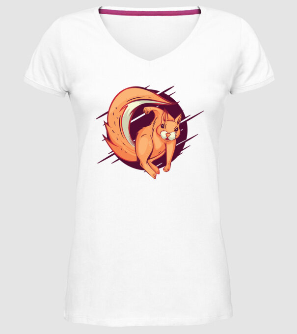 Supererou veveriță model alb pe tricou