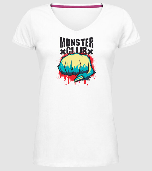 Monster Club model alb pe tricou
