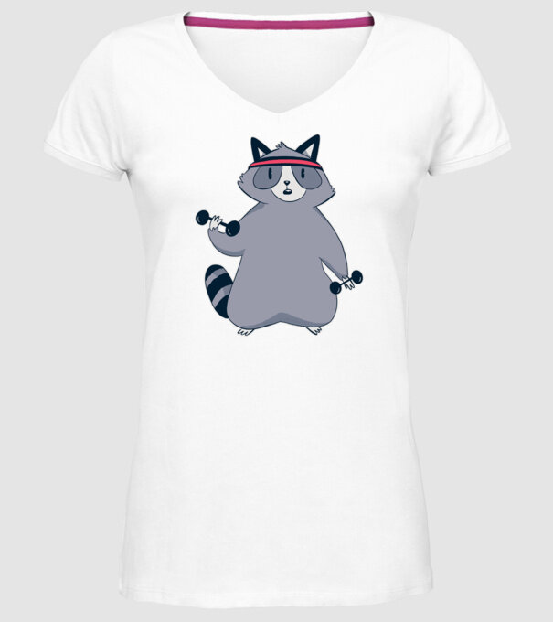 Raton antrenament model alb pe tricou