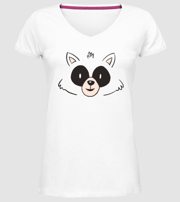 Cap Raton model alb pe tricou
