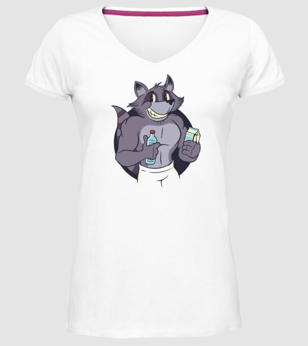 Fitness Raton model alb pe tricou