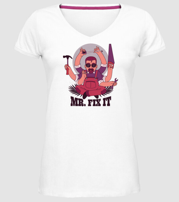Dl. Fix It - om priceput la toate model alb pe tricou