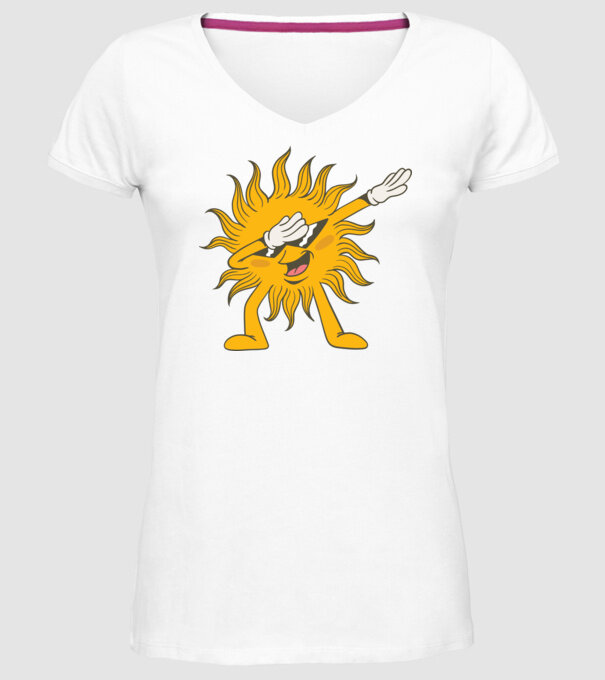 Soare DAB model alb pe tricou