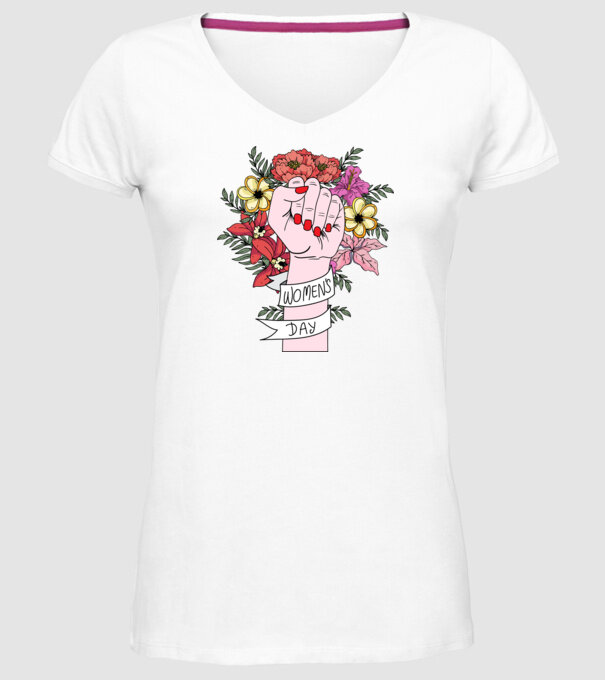 Ziua Internațională a Femeii 8 martie model alb pe tricou
