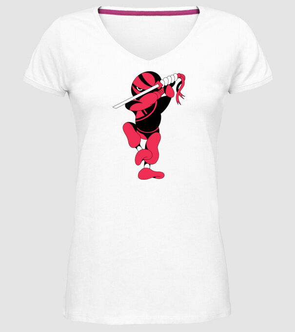 Ninja model alb pe tricou