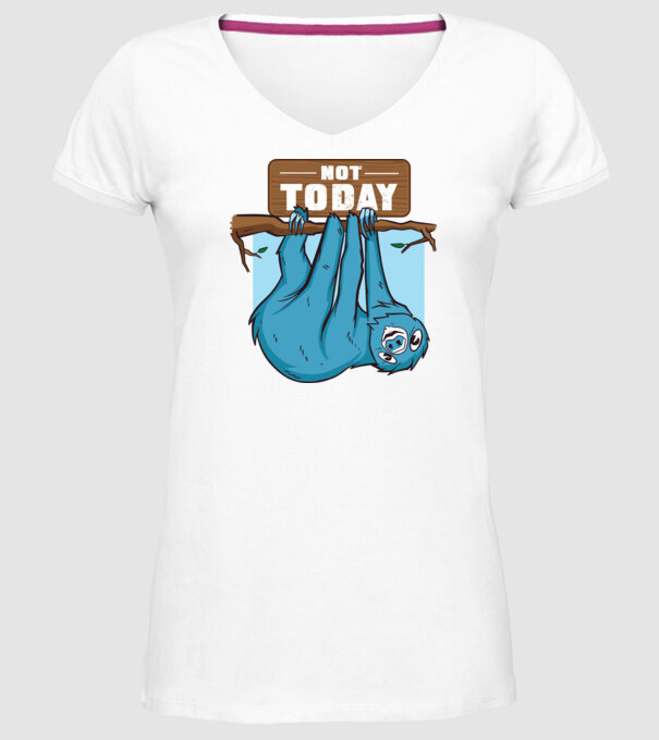 Not today Leneș model alb pe tricou