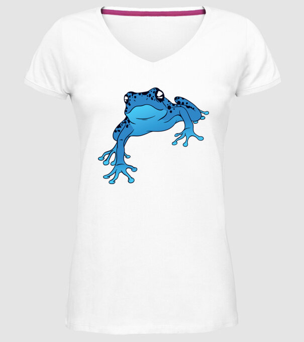 Broască otrăvitoare model alb pe tricou