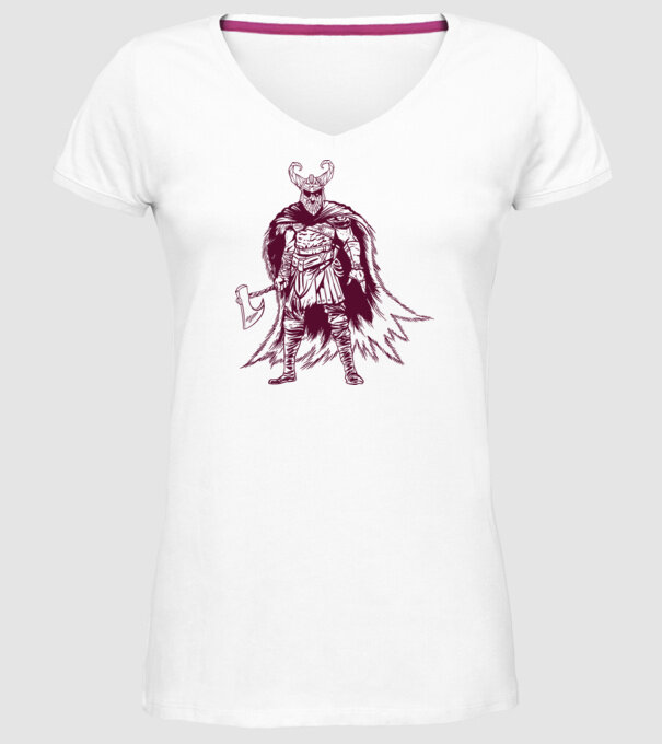 Războinic Odin Viking model alb pe tricou