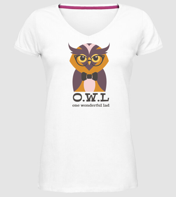 OWL - One wonderful Lad model alb pe tricou
