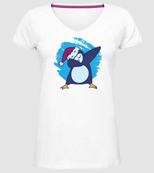 Pinguin DAB model alb pe tricou