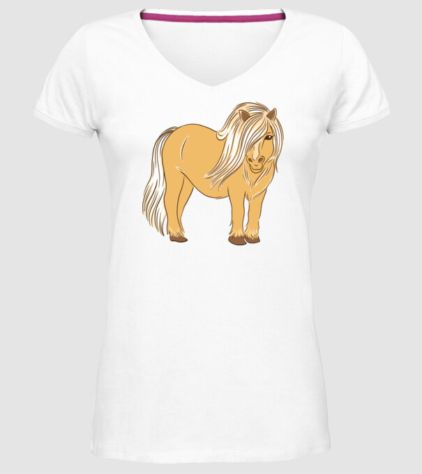 Ponei model alb pe tricou
