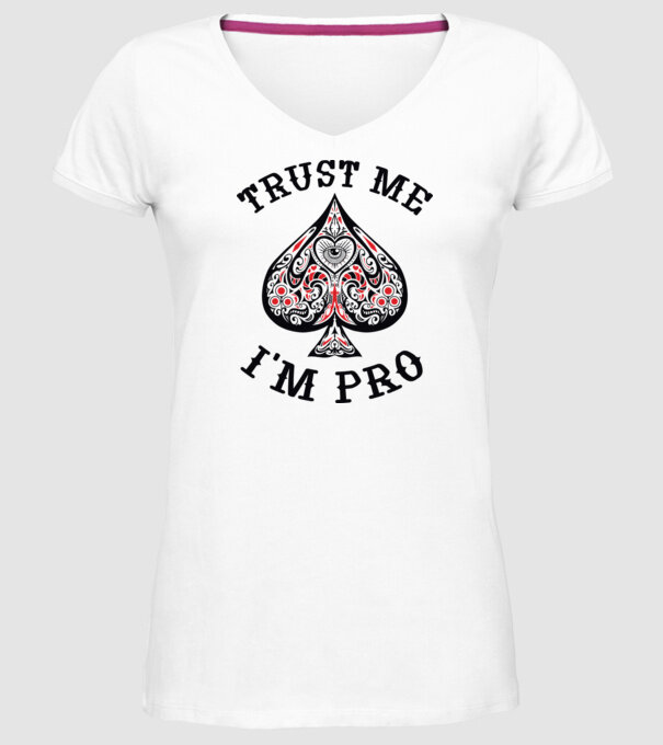 Jucător profesionist de poker model alb pe tricou