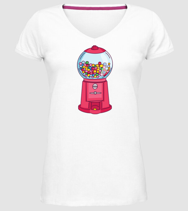 Automat Gumă de mestecat model alb pe tricou