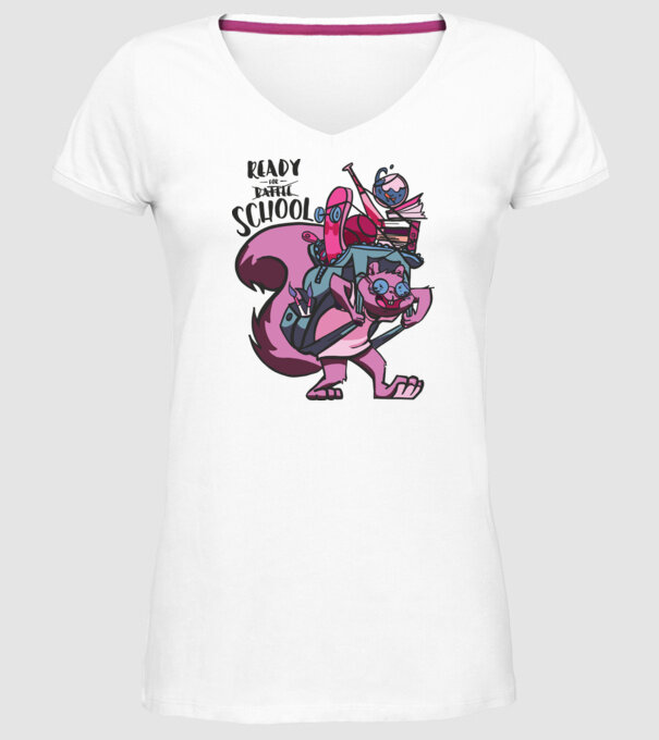 Ready for School model alb pe tricou