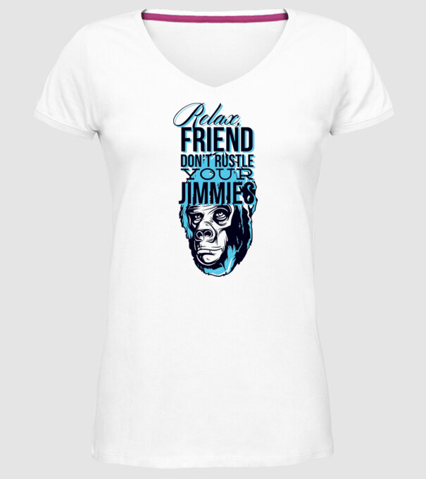 Relax Friend model alb pe tricou