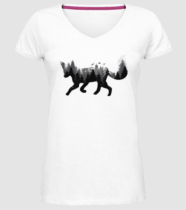 Vulpe pădure Natură model alb pe tricou