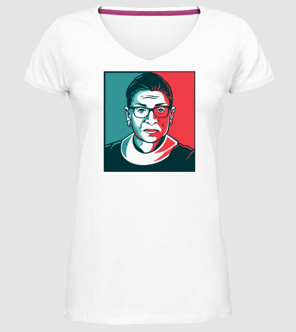 Ruth Bader Ginsburg model alb pe tricou